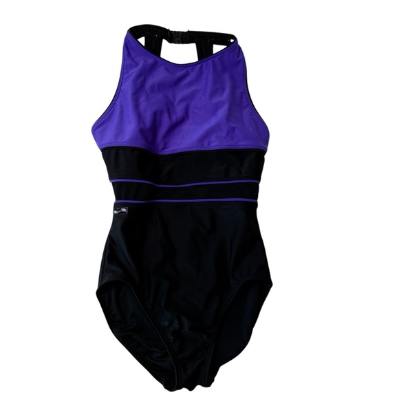 Speedo Swimsuit Women's One Piece Swimwear Built-In Bra Black Size 8 Beach Pool - Picture 1 of 7